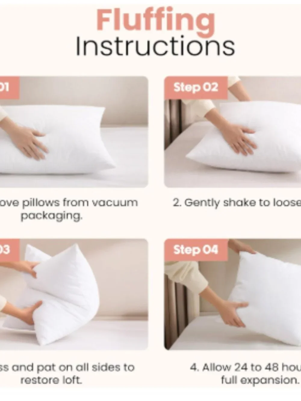 NWT 18x18 Pillow Inserts, Set of 2, White – Indoor Decorative Throw Pillows